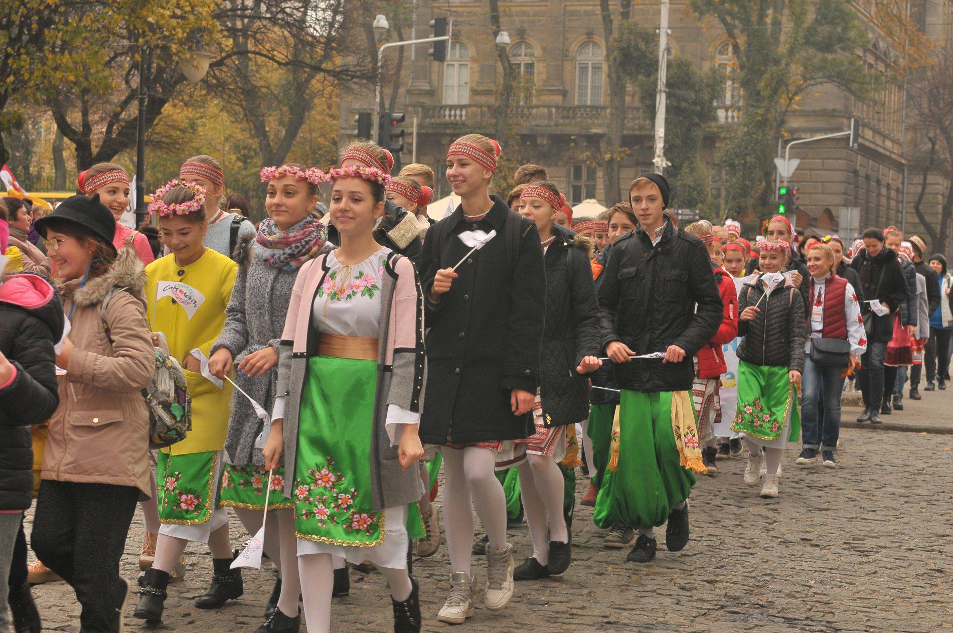 March parade in the center of Lviv